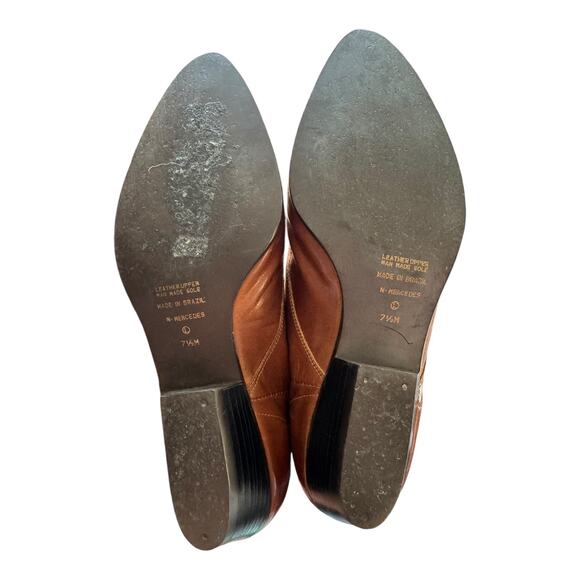 Vintage 9 West Mercedes brown boots with side buckle strap closing size 7.5 - Picture 12 of 16